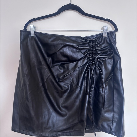 Cider Dresses & Skirts - Cider Black Ruched Mini Skirt
